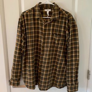 Mens BP Plaid Button Down Flannel Mustard/Olive